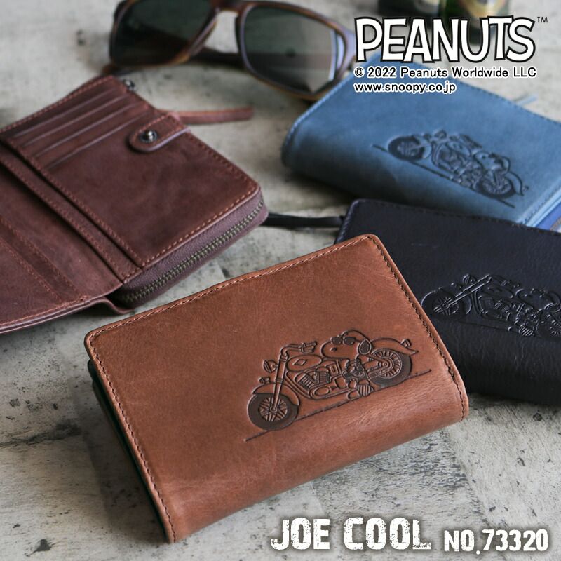 PEANUTS SNOOPY JOE COOL ピーナッツ スヌーピー ラウンドファスナー 二つ折り財布 ウォレット 73320