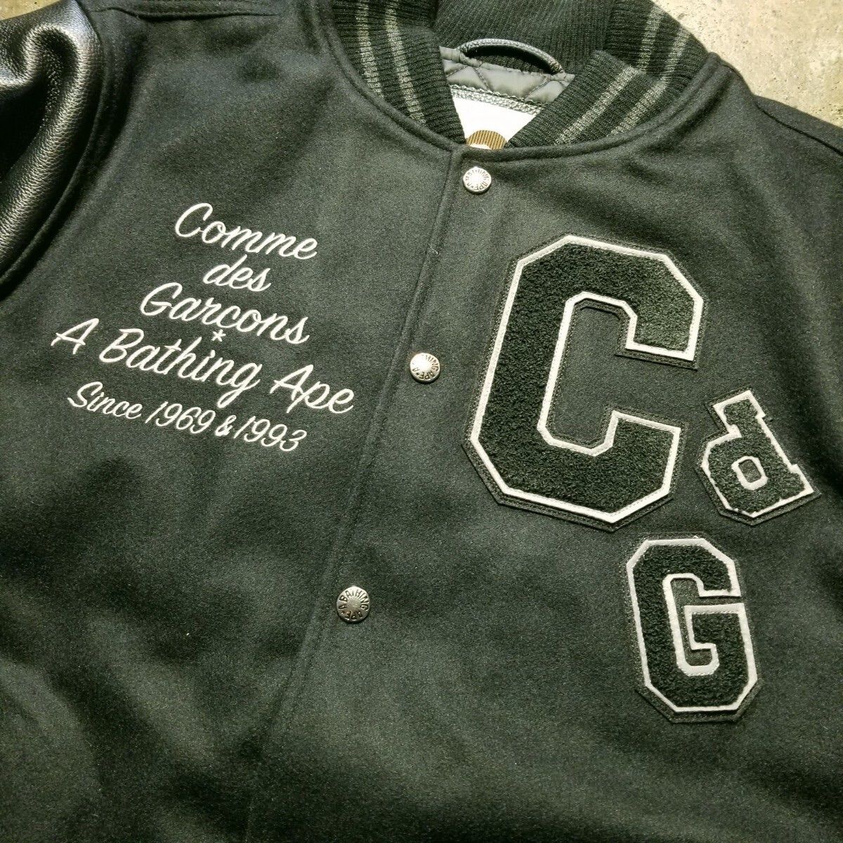 A BATHING APE × COMME des GARCONS VARSITY JACKET XL アベイシング