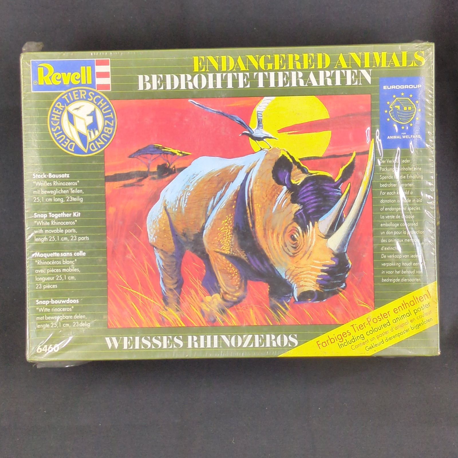 輸入キット 未開封品 レベル 6460 シロサイ Revell ENDANGERED ANIMALS BEDROHTE TIERARTEN WEISSES RHINOZEROS