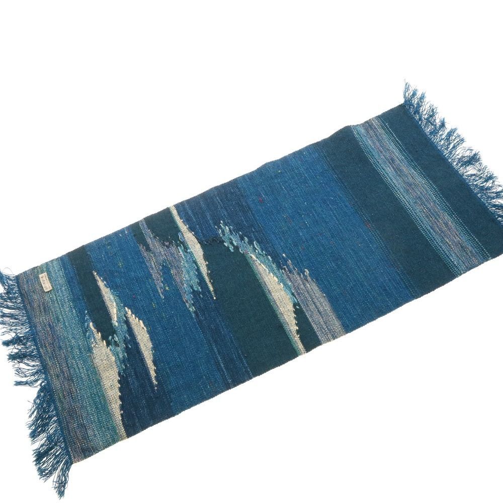 優佳良織工芸館 北海道手織りつむぎ 敷物 クロス マット ウール 110cm×44cm グリーン系