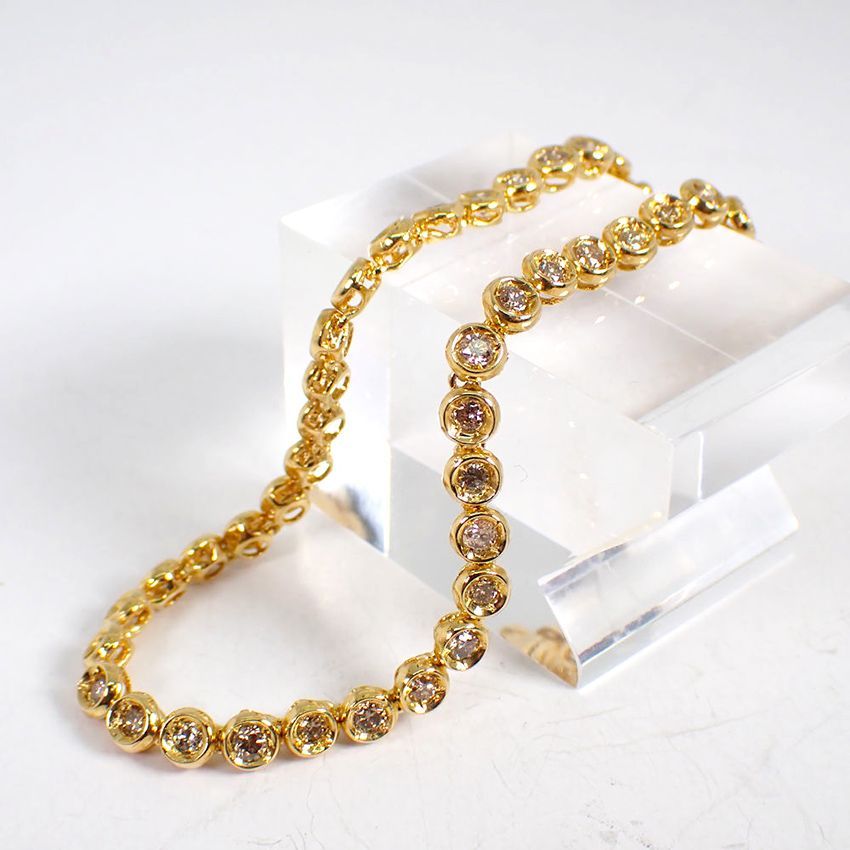 K18 ダイヤモンド/2.5ct テニス ブレスレット[g282-61］ - メルカリ 