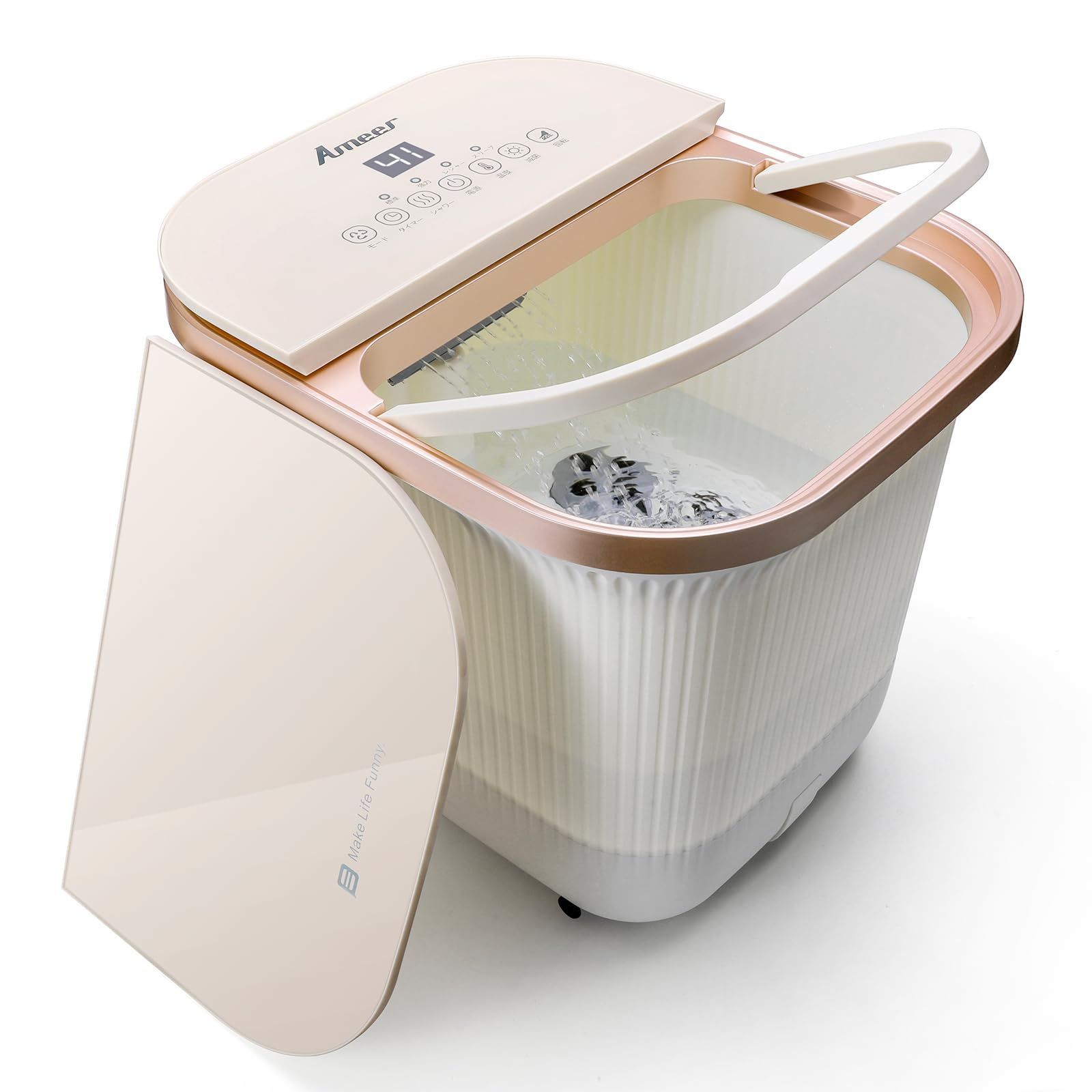足湯器 足湯 フットバス 温度調節?保温機能 タイマー機能 減菌機能 足部シャワー機能 24個の電動もみ玉 4つ