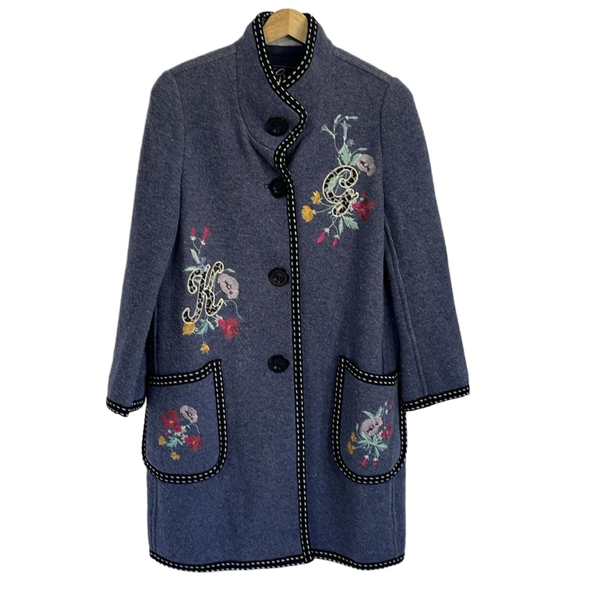 伊太利屋 ダークグレー ロングコート