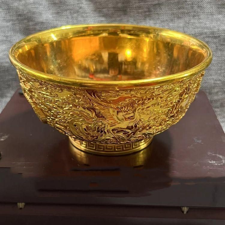 銅器 浮彫竜紋碗 装飾品 工芸品 美術品 置物 銅 細工 龍鳳碗 装飾品 工芸品 美術品 置物 - メルカリ