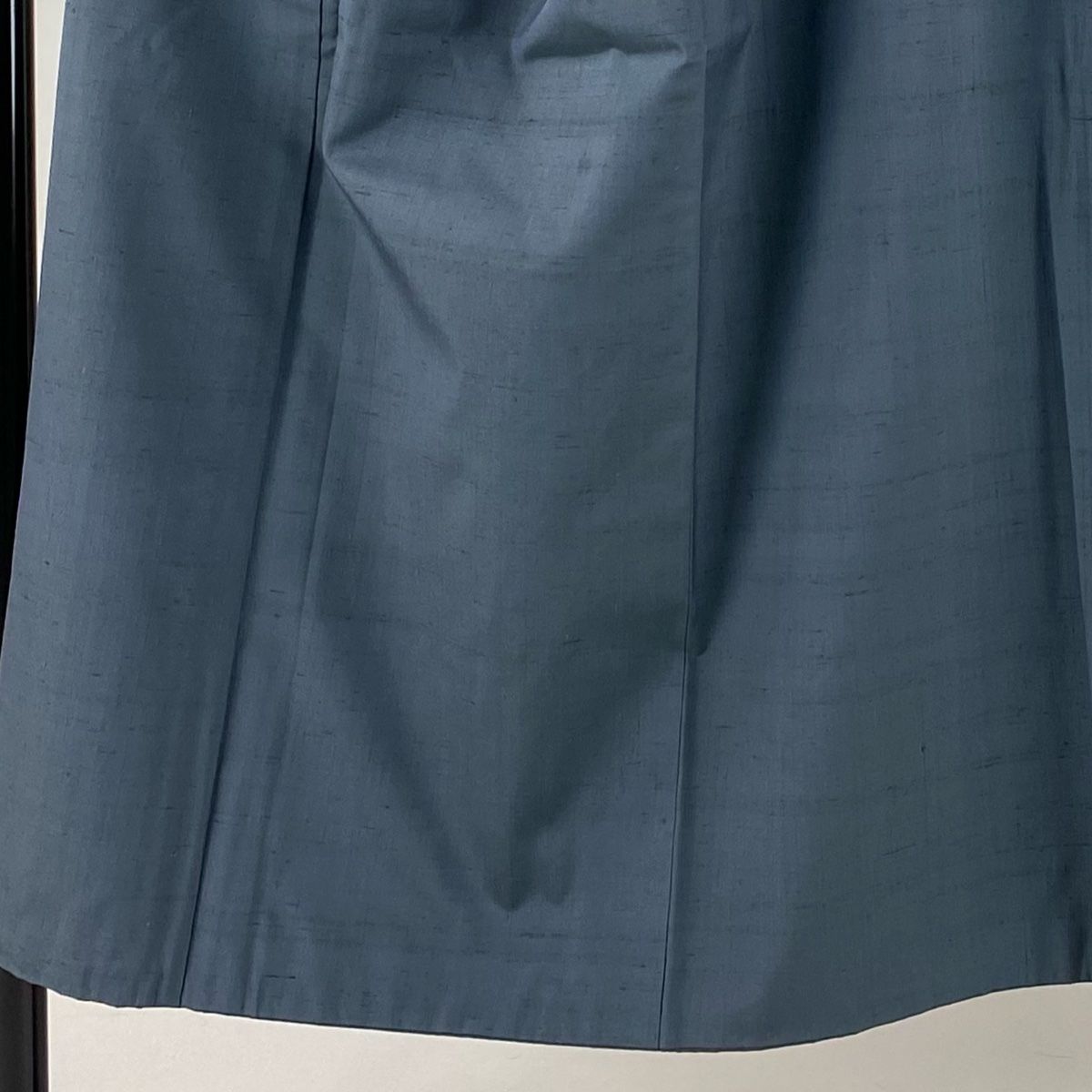 男着物 身丈145cm 裄丈73.5cm M 袷 吉澤与市 アンサンブル 紬 落款 青灰色 正絹 名品