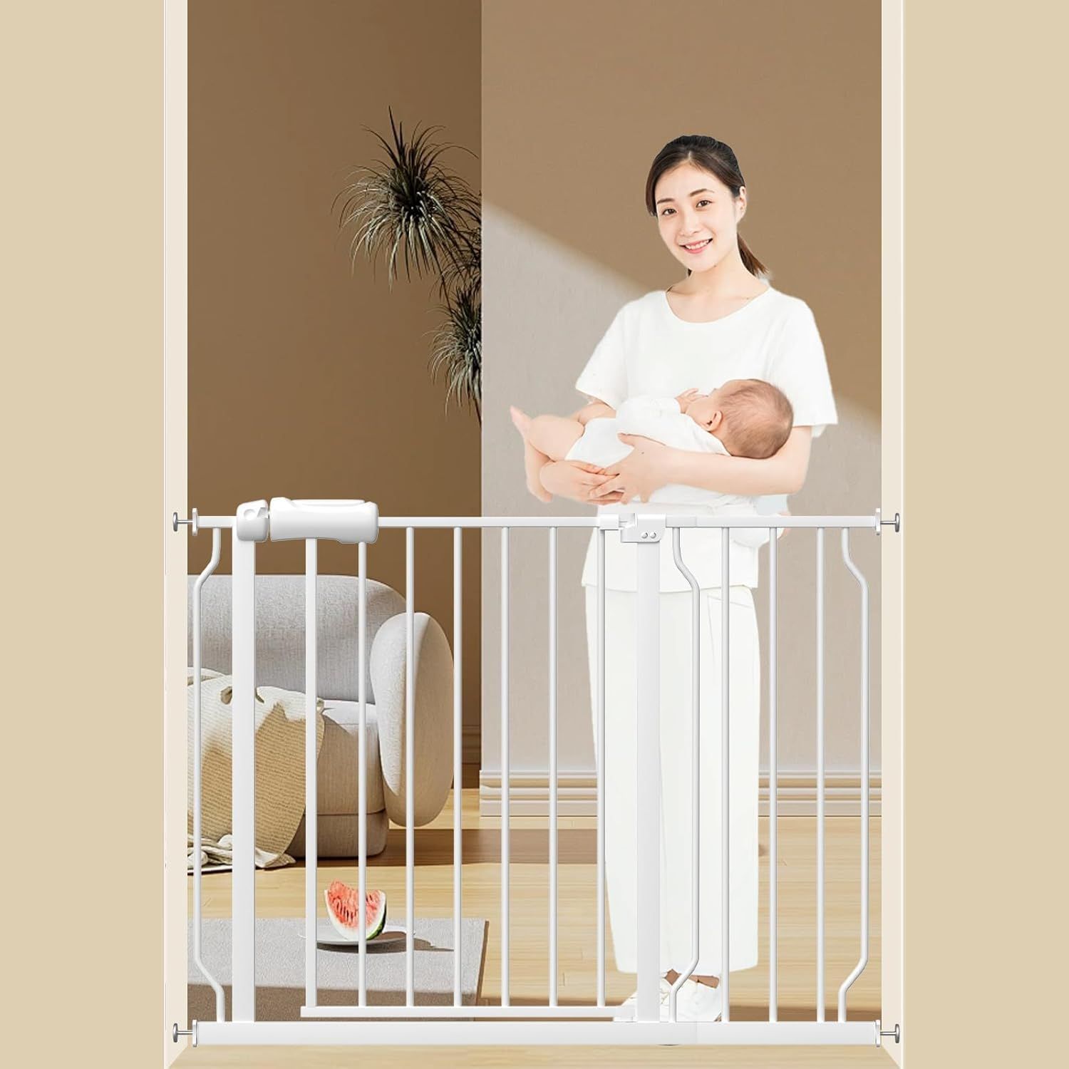 【美品】エルフ ベビー Fairy Baby ベビーゲート 高さ78cm (ホワイト、取付幅98-110cm)