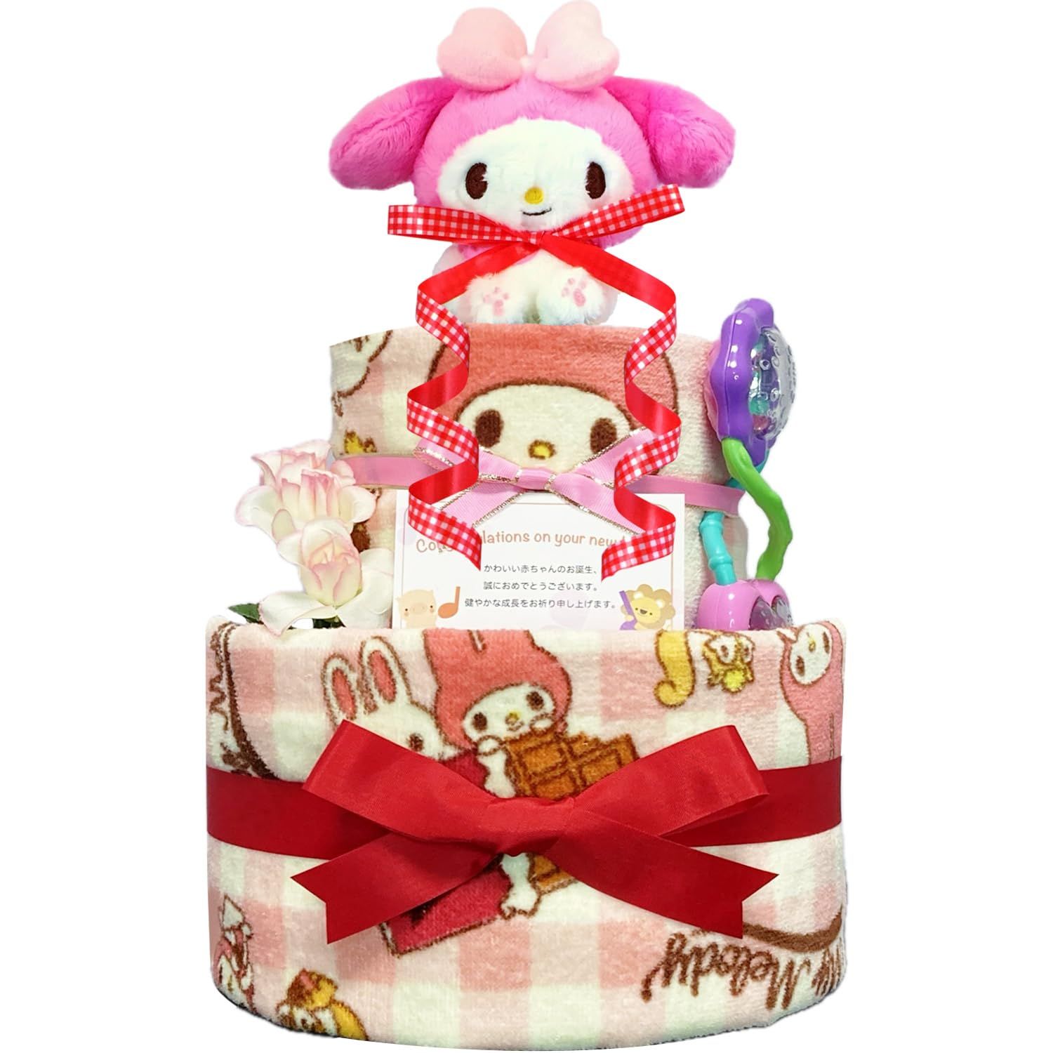 KanonBabys おむつケーキ 女の子 マイメロディ 出産祝い 2段 Sサイズ 3001 ご出産祝い 新生児用に おむつサイズＳ