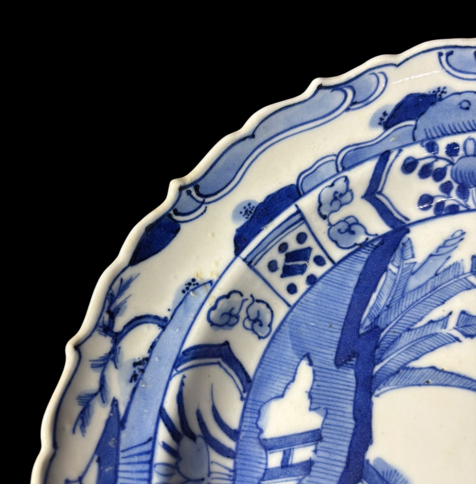 明時代 大皿 中国古美術 花鳥 青花 呉祥瑞造 染付 明代 青花 芙蓉手 大皿 盛り皿 飾り皿 中国美術