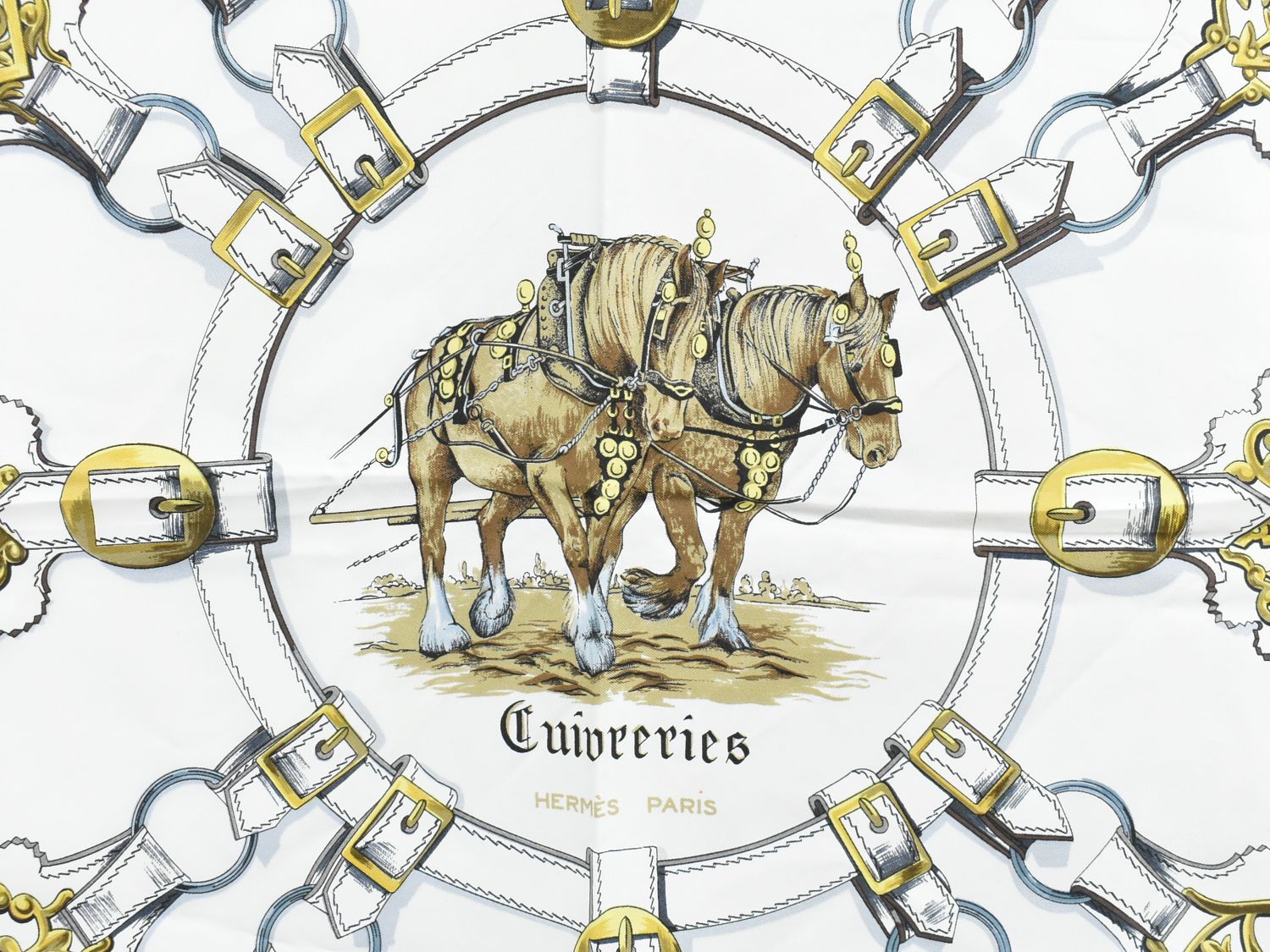 エルメスHERMESスカーフ カレcuiveeries 銅細工 エルメス)カレ90《銅細工Cuivreries》スカーフ (HERMES/スカーフ