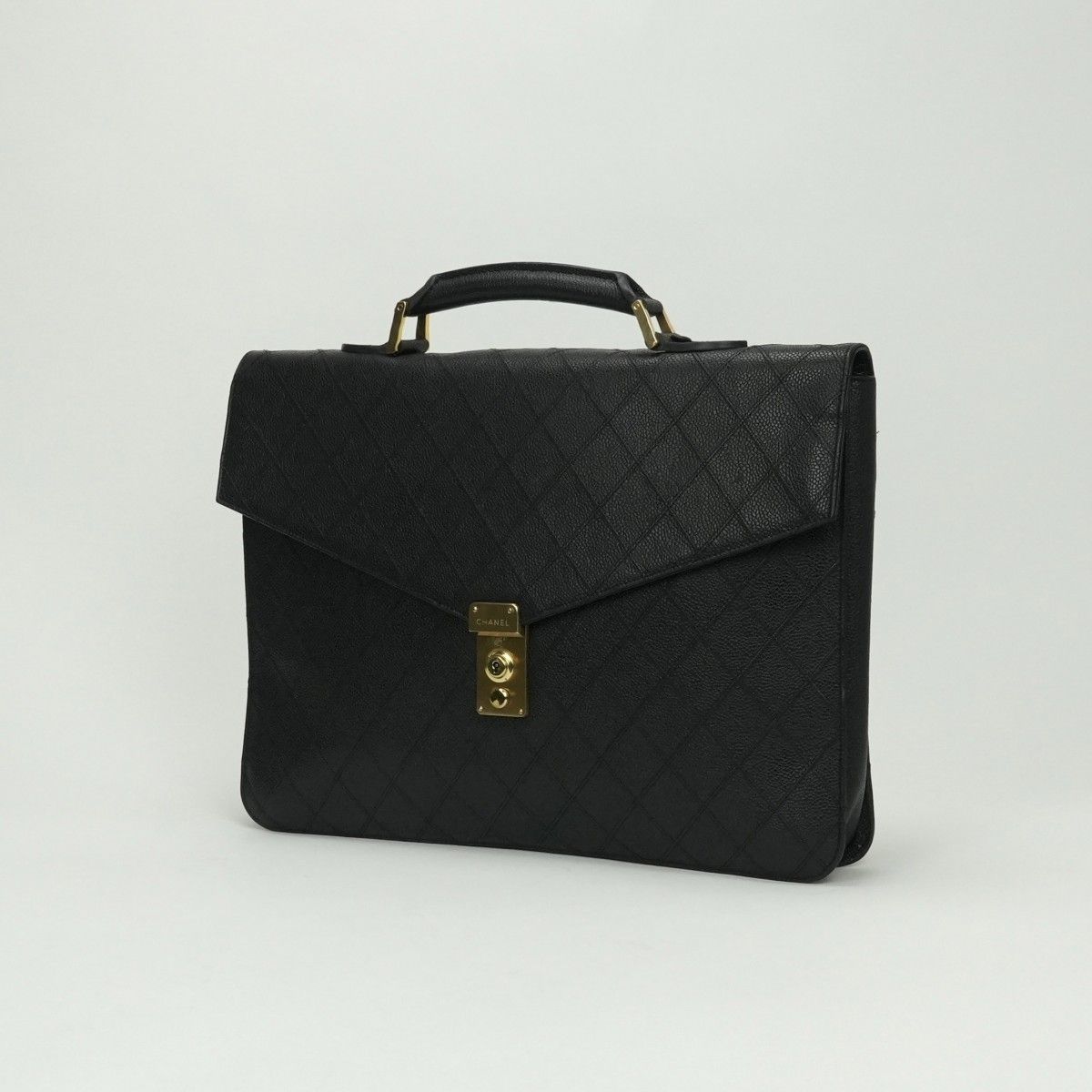 シャネル CHANEL ビコローレ バッグ ビジネスバッグ ブリーフケース キャビアスキン ブラック Black 黒 ゴールド金具 ハンドバッグ