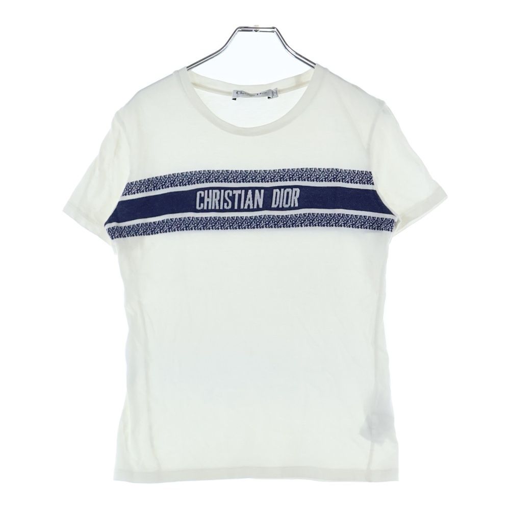 Christian Dior クリスチャンディオール 21SS ロゴジャガード クルーネック半袖Tシャツカットソー レディース ホワイト 143T04A4043