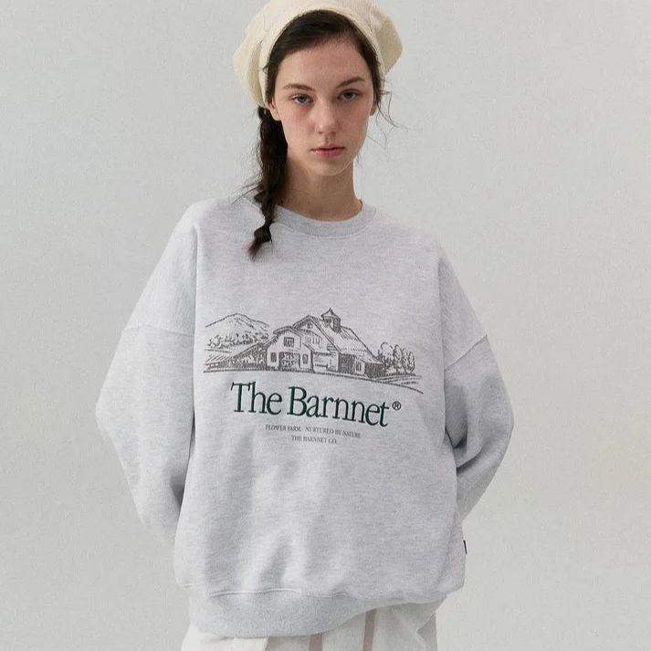 新品】The Barnnet Sweat Shirt バーネット 韓国 スウェット トレーナー 刺繍 グレー - メルカリ