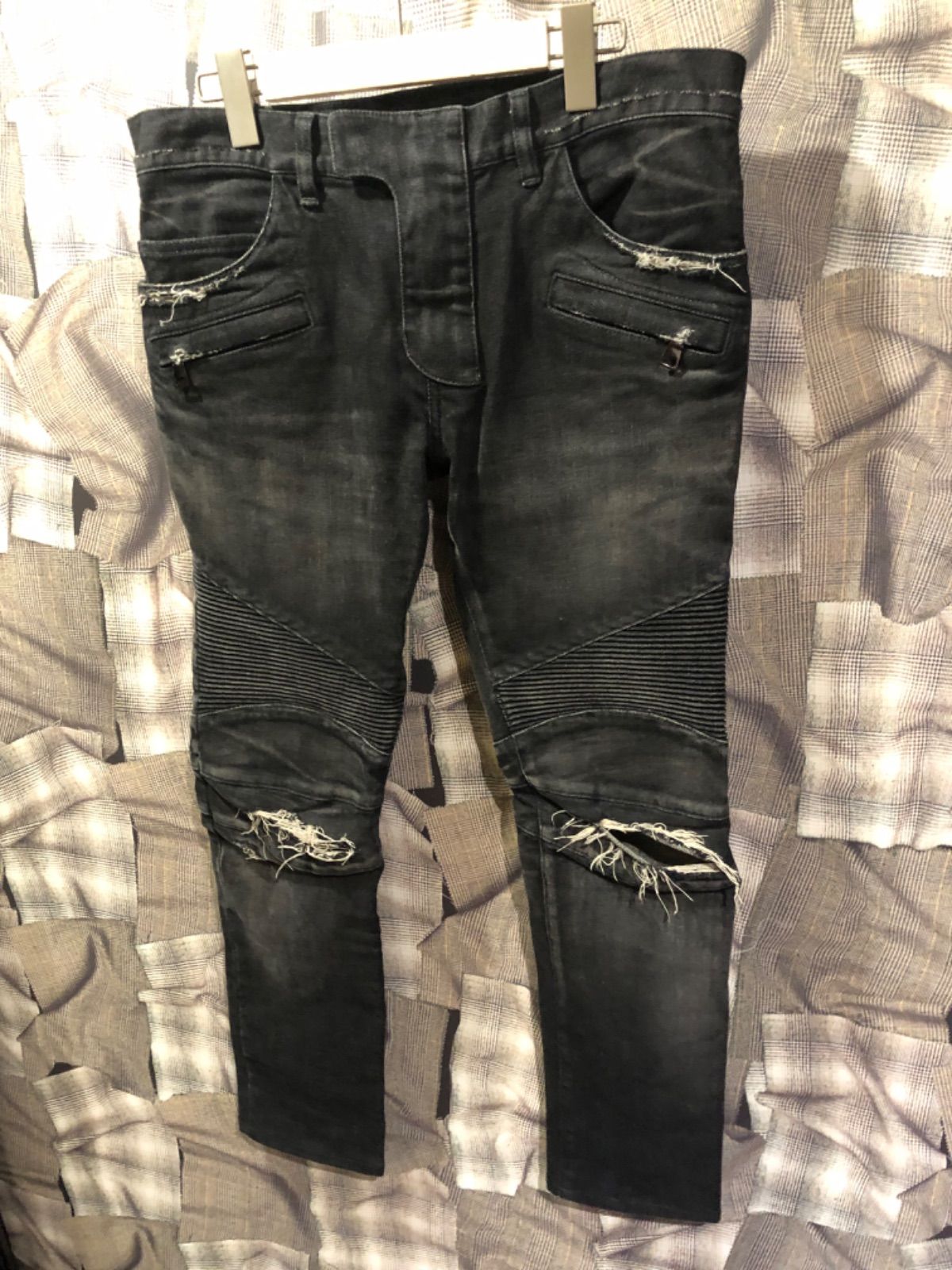 BALMAIN バルマン バイカーパンツ デニム ジーンズ POHT551C710V 