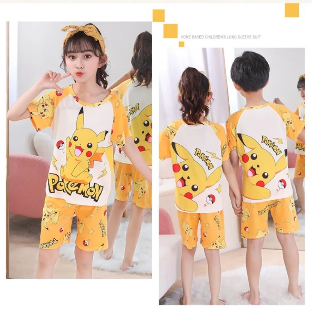 L　ポケピース　ルームウェア、他　S　M　ポケモン　パジャマ　ピカチュウ ポケモン×GU】“ポケピース”シリーズのルームウェア＆グッズが