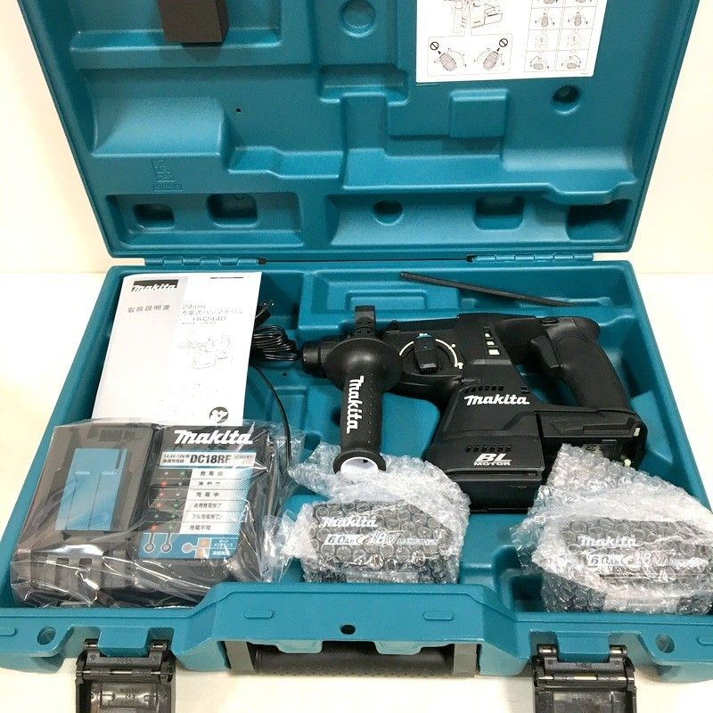 マキタ 24mm 充電式ハンマドリル HR244DRGXB フルセット 18V 6.0Ah ブラック SDSプラスシャンク ハンマードリル makita △ DW2733