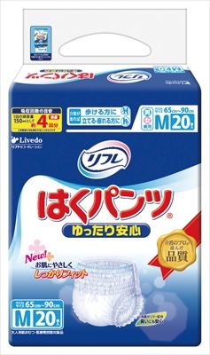 まとめ買い-6点セット リフレ はくパンツ ゆったり安心Ｍ ２０枚 リブドゥコーポレーション 大人用オムツ