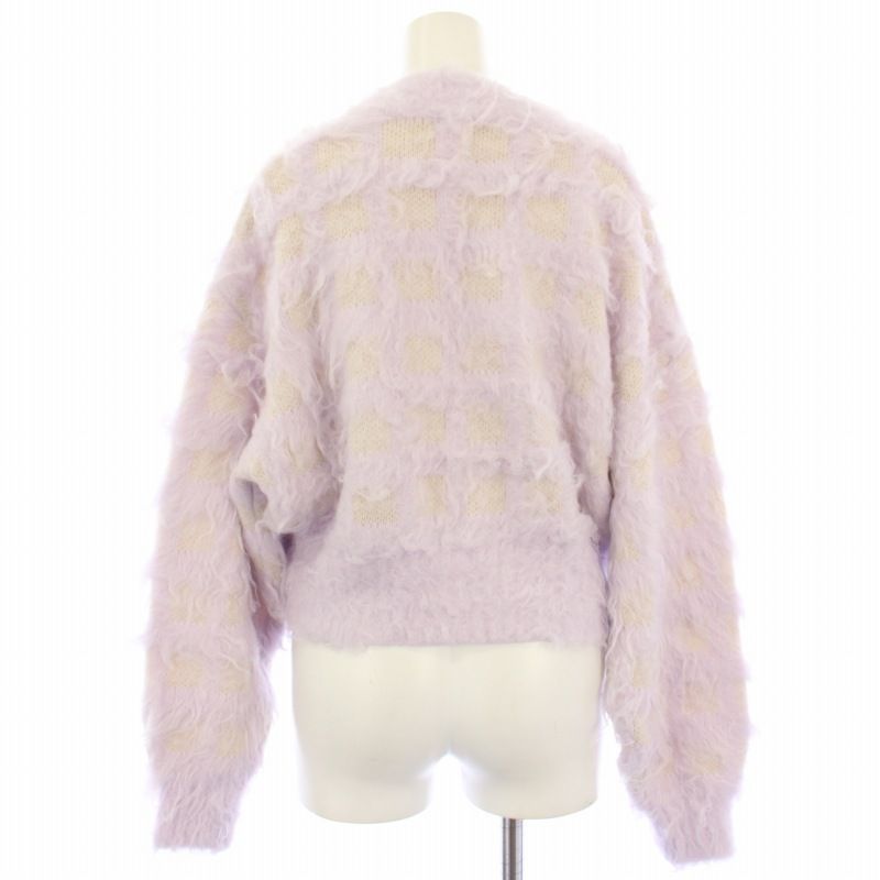 ファーファー furfur 25SS ファーリーチェックカーディガン ニット 長袖 F ラベンダー RWNT251024 /TK レディース ファーリーチェックカーディガン(ニット)｜トップス｜FURFUR