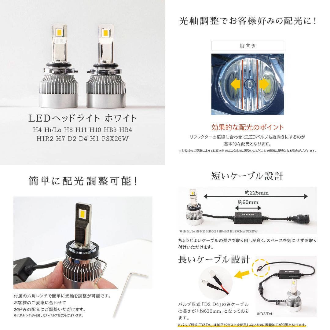 HID屋 Qシリーズ LEDバルブ 6500K HB3 HB4 HID屋 HB3 HB4 LED ヘッドライト