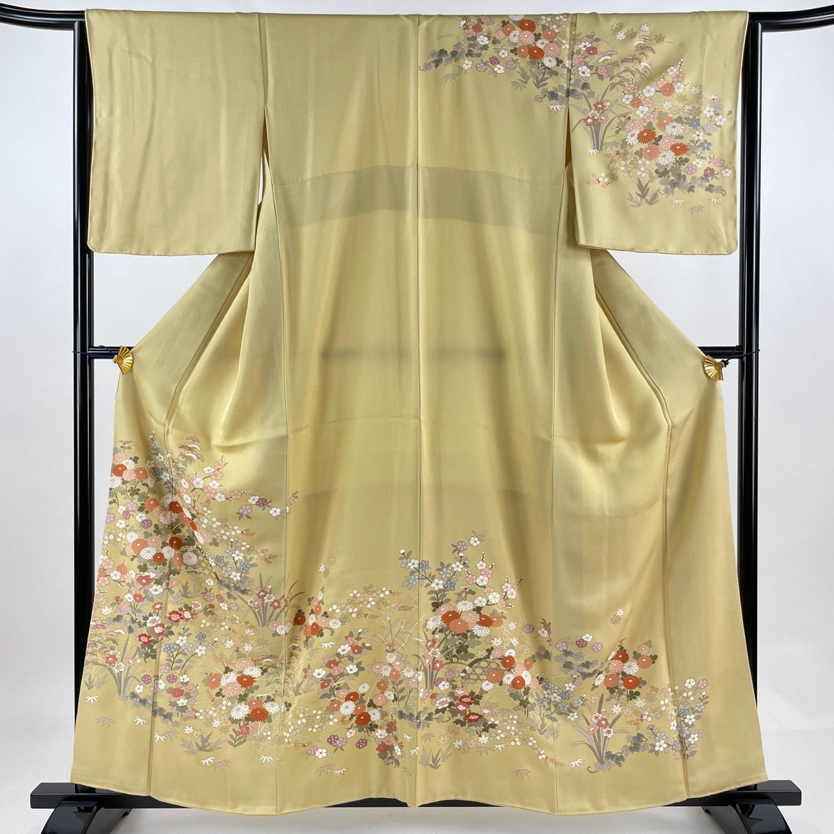 付け下げ フルセット 着物 正絹 訪問着 ロング丈 シンプル たたき染め