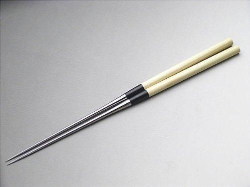 【新品・3営業日で発送】ほんまもん 金口 #1021 朴柄盛箸 210　#1021