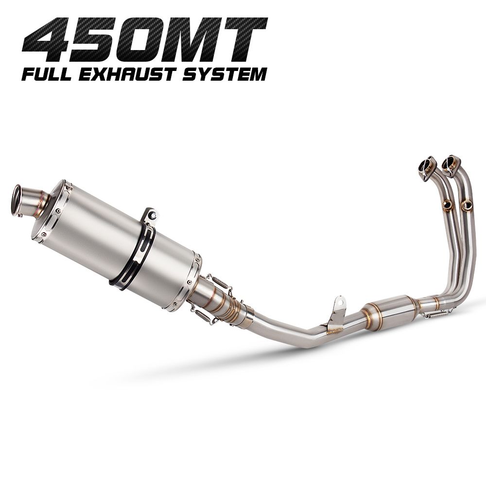 450MT ADV アドベンチャー フルシステムバイク 排気システム カスタムフロントミドルリンクパイプ スステンレス マフラーエスケープモト