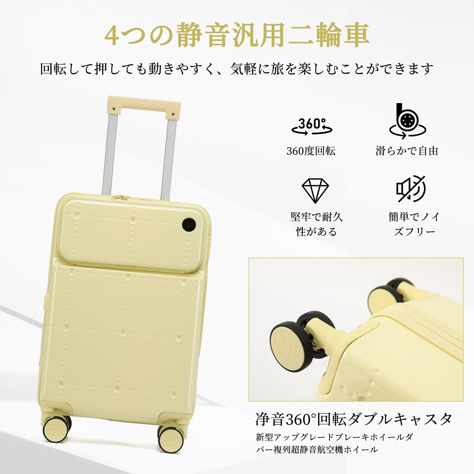 GGQAAA スーツケース 20インチ 45L 機内持ち込み キャリーケース