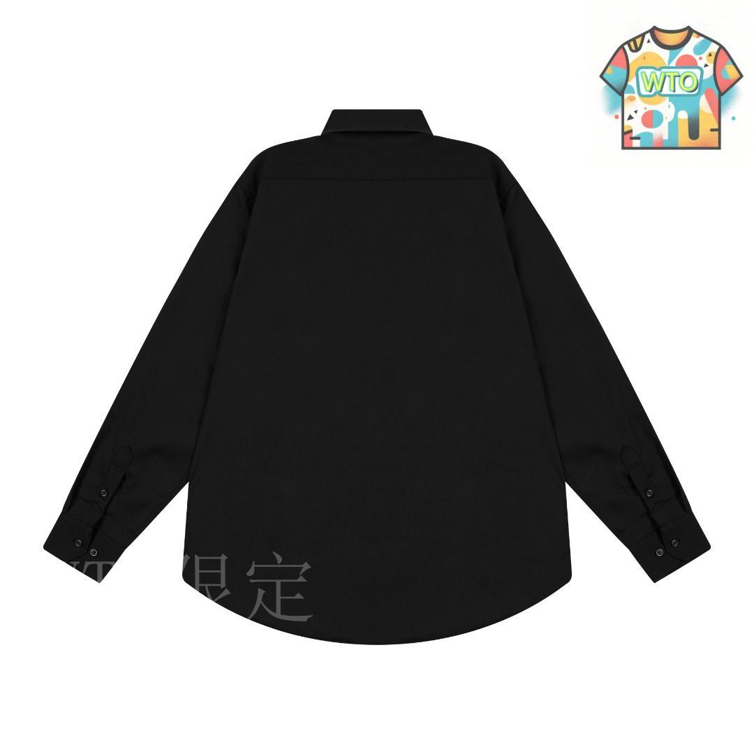 今日 PRADA クラシック 鉄三角ロゴ ロングスリーブシャツ-2