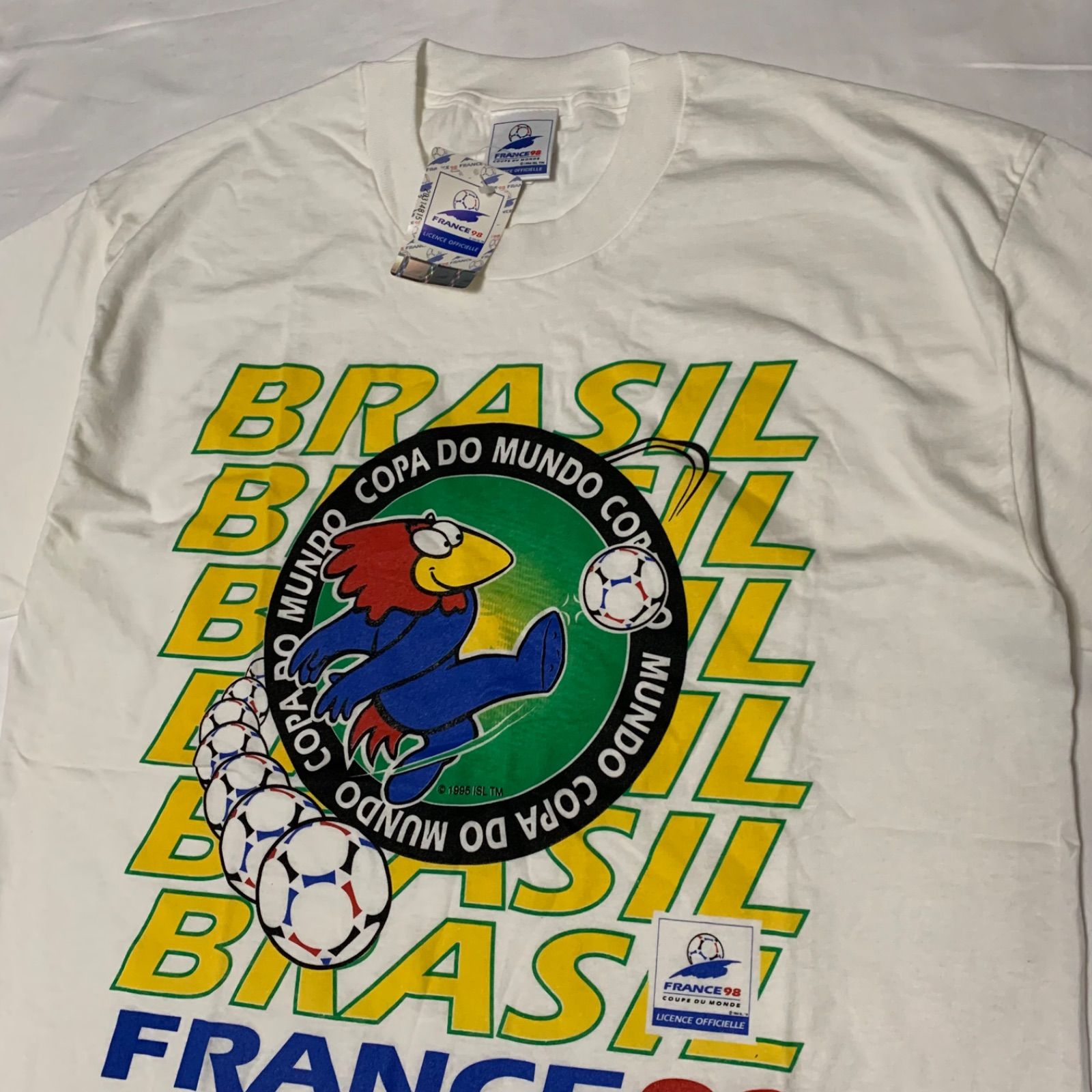 90s Screen Stars “1998 France World Cup” S/S Graphic T-Shirt スクリーンスターズ フランスワールドカップ グラフィックTシャツ 半袖 ホワイト Lサイズ デッドストック シングルステッチ サッカー