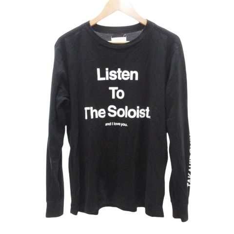 タカヒロミヤシタザソロイスト TAKAHIRO MIYASHITA The Soloist. 美品 sc.0102 アームプリント Tシャツ 長袖 カットソー トップス 日本製 46 Mサイズ 黒 ブラック