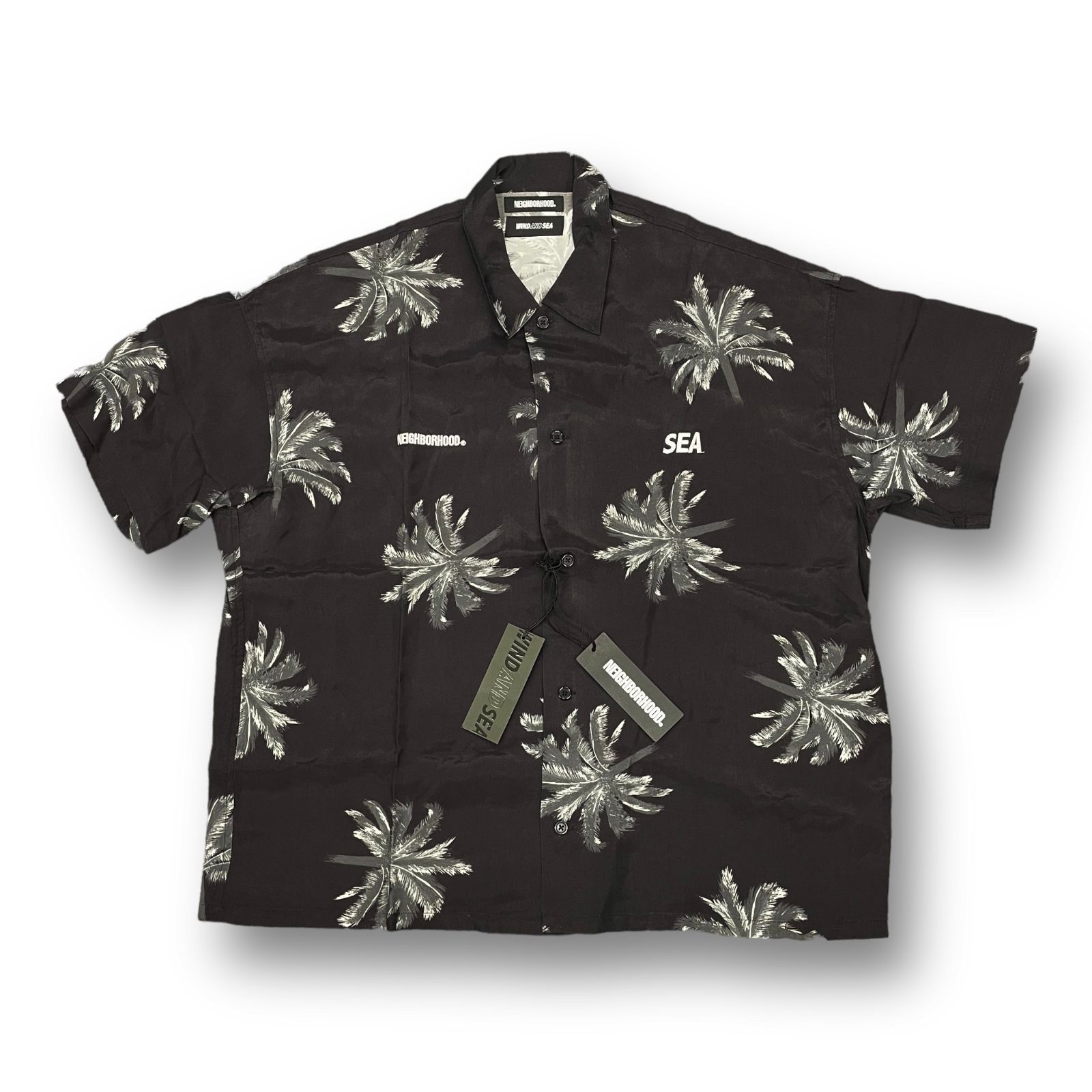 新品 NEIGHBORHOOD WIND AND SEA NHWDS HAWAIIAN R-SHIRT SS コラボ アロハシャツ ネイバーフッド  ウィンダンシー 221FRWSN-SHM02S L