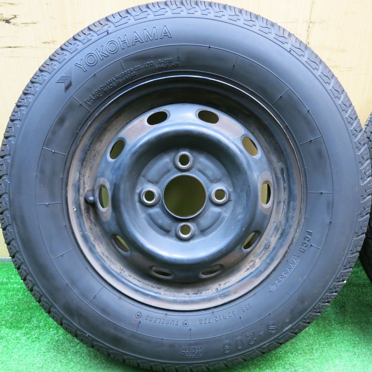 バリ溝！24年！9分☆155/80R12 ヨコハマ S-208 スチール