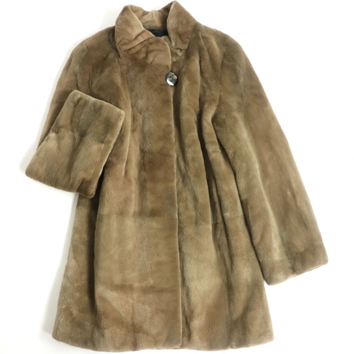 美品★SAGA MINK サガミンク シェアードミンク 本毛皮コート ダークブラウン F 毛質柔らか◎