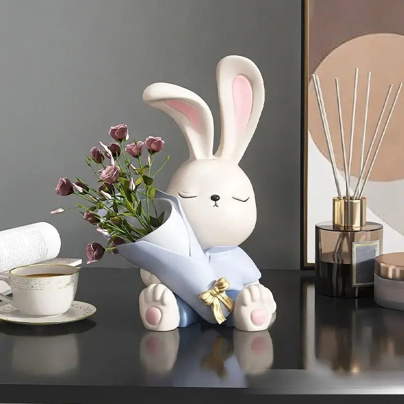 インテリア雑貨 インテリア小物 うさぎ 置物 オーナメント オブジェ かわいい おしゃれ フラワーベース 花瓶 フラワーアレンジメント 一輪挿し 花束 プレゼント ギフト 記念日 誕生日 癒し