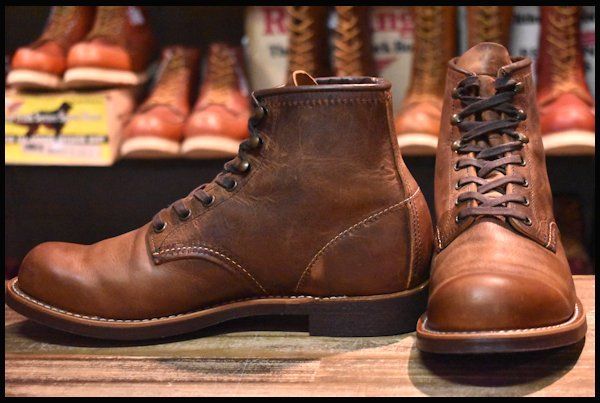 【8D 美品 21年】レッドウィング 3343 ブラックスミス 茶 カッパーラフ＆タフ プレーントゥ レースアップ ブーツ redwing HOPESMORE【EP052】