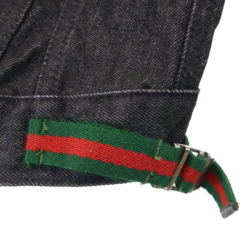 グッチ イタリア製 デニムジャケット 40 ブラック GUCCI ジージャン