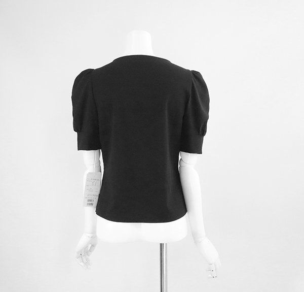 Ms Gracy 黒 半袖Tシャツ リボン付き M'S GRACY 黒 リボン付き トップス サイズ40。サマーニット