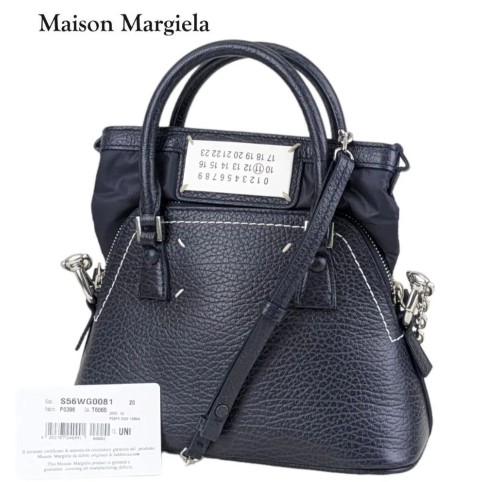 オープニング価格 【極美品】Maison Margiela マルジェラ 5AC マイクロ S56WG0081 ショルダーバッグ ハンドバッグ ネイビー  - メルカリ