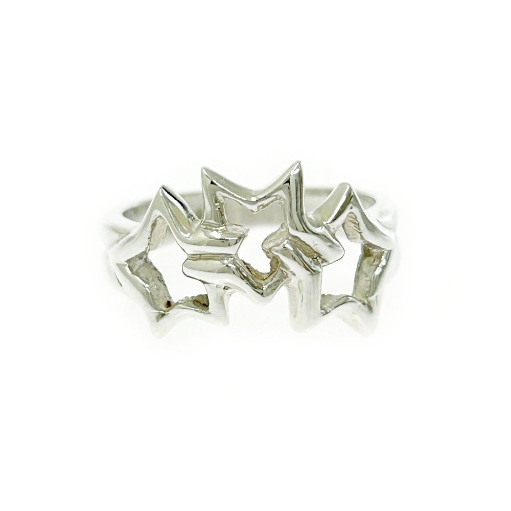 TIFFANY-Co. ティファニー シルバー トリプルスター リング 3.2g 925刻印 407785 リング 指輪