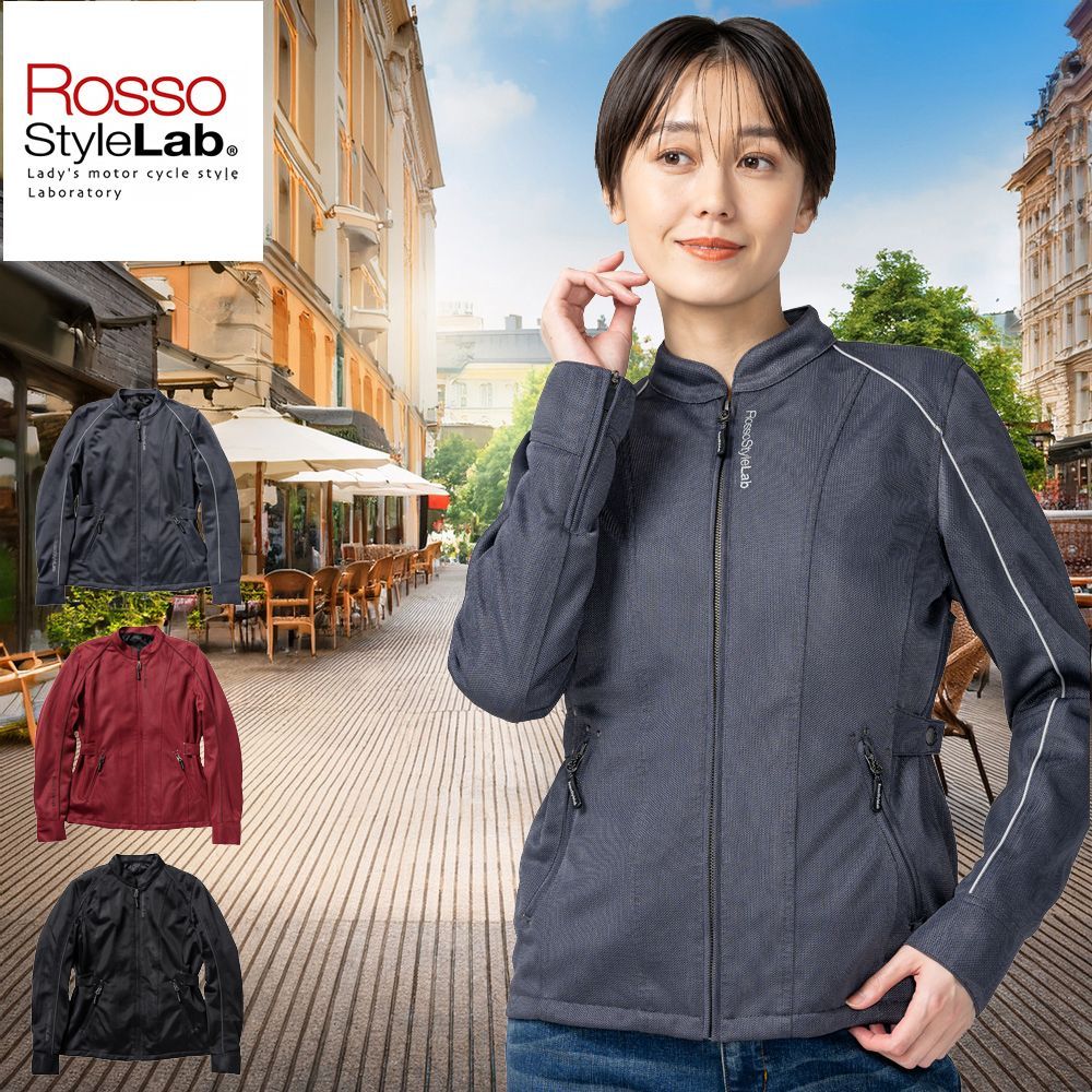 在庫限り バイク レディース ジャケット 春夏 スタイルアップメッシュジャケット 肩 肘 脊椎 胸部 プロテクター付属 Rosso StyleLab ロッソスタイルラボ 3色 | 5サイズ S M L LL ROJ120 女性用 インナー