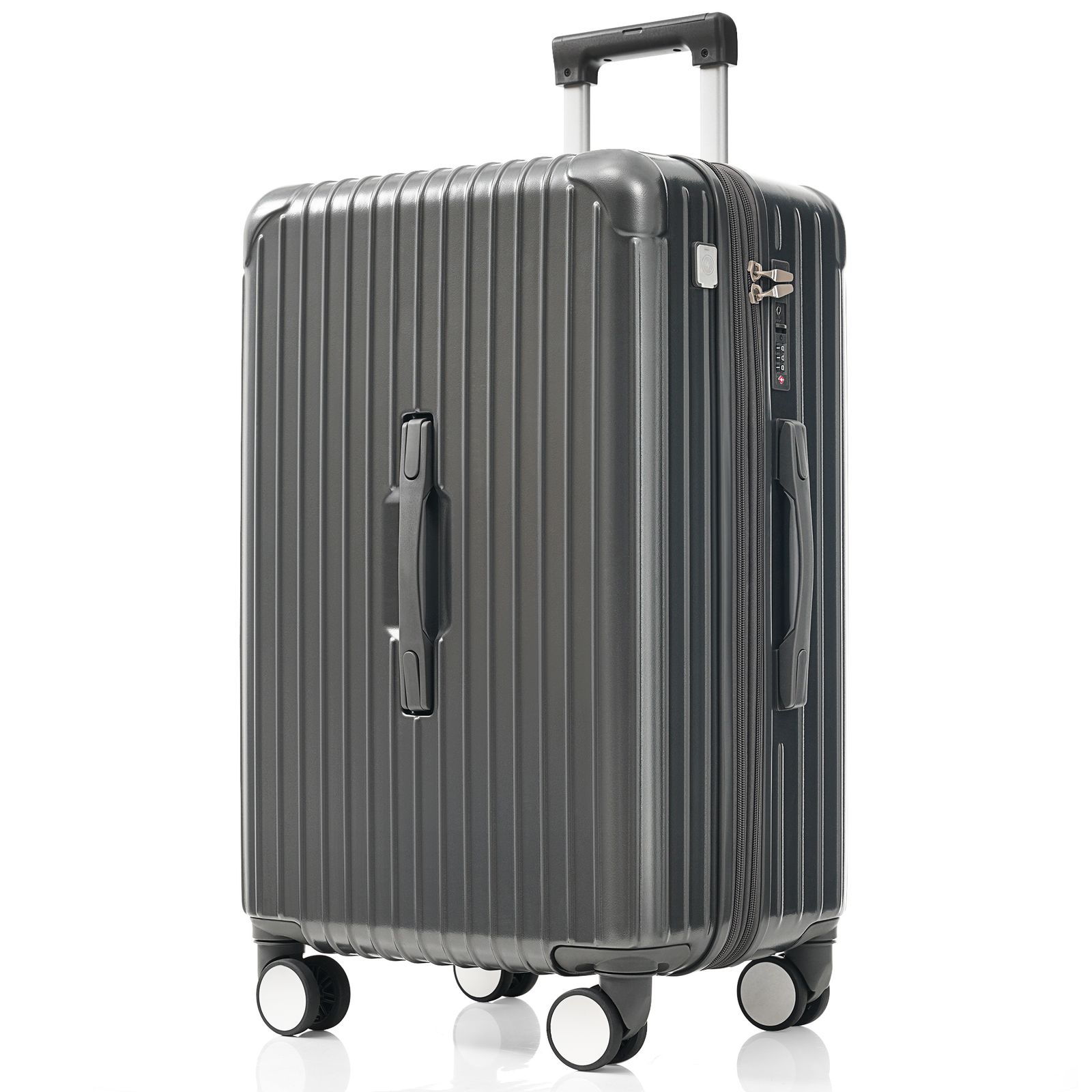 スーツケース Mサイズ ストッパー付き USBポート容量拡張 キャリーバッグ キャリーケース スマホスタンド ドリンクホルダー TSAロックかわいい 4日 7日 中型 おしゃれ 軽量 大容量 海外旅行 GC