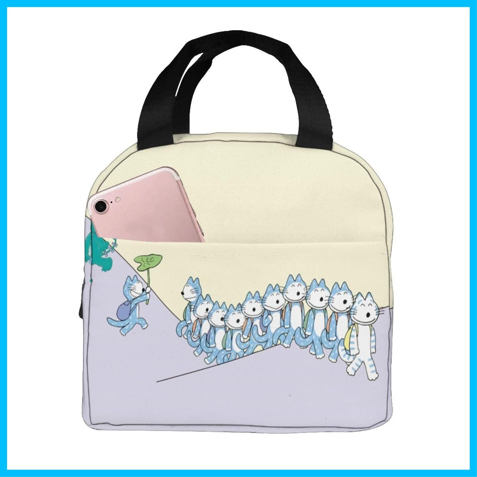 新着商品 お弁当袋 コンパクト ファスナー付き 保冷バッグ ソフトクーラーバッグ 保温 お弁当箱 ブラック ランチバッグ トート エコバッグ がま口 保冷 11ぴきのねこ