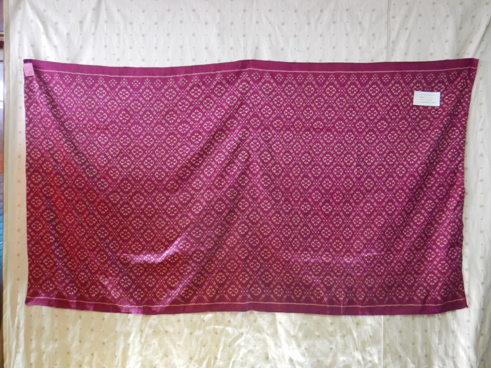 オールド カンボジアシルク　 絣 　マッドミー　一枚　全 NO17　94×173cm 織りの民族　カンボジア  巻きスカート