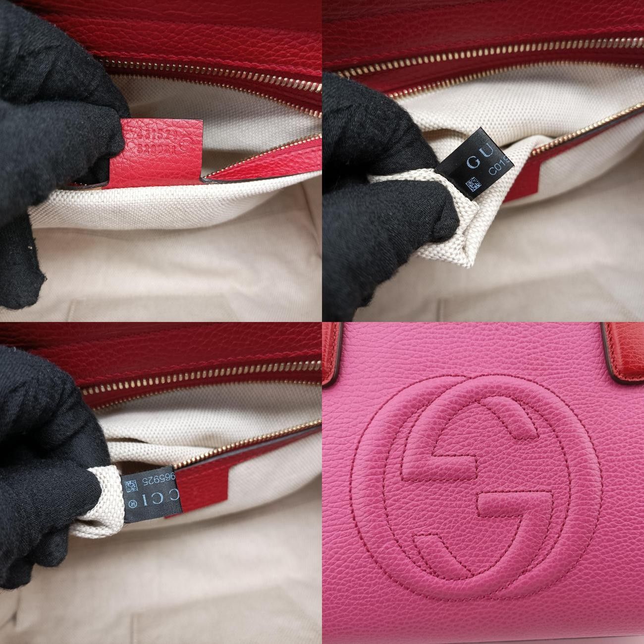 グッチGucciソーホーレッドxピンクレザー431571C019965925