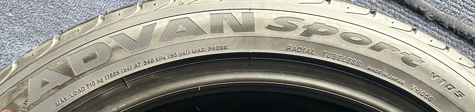 ☆送料無料☆【2023年製造】【溝8.5分山】YOKOHAMA ADVAN Sport V105 1本  225/45R19 パンク修理痕あり ASP2154