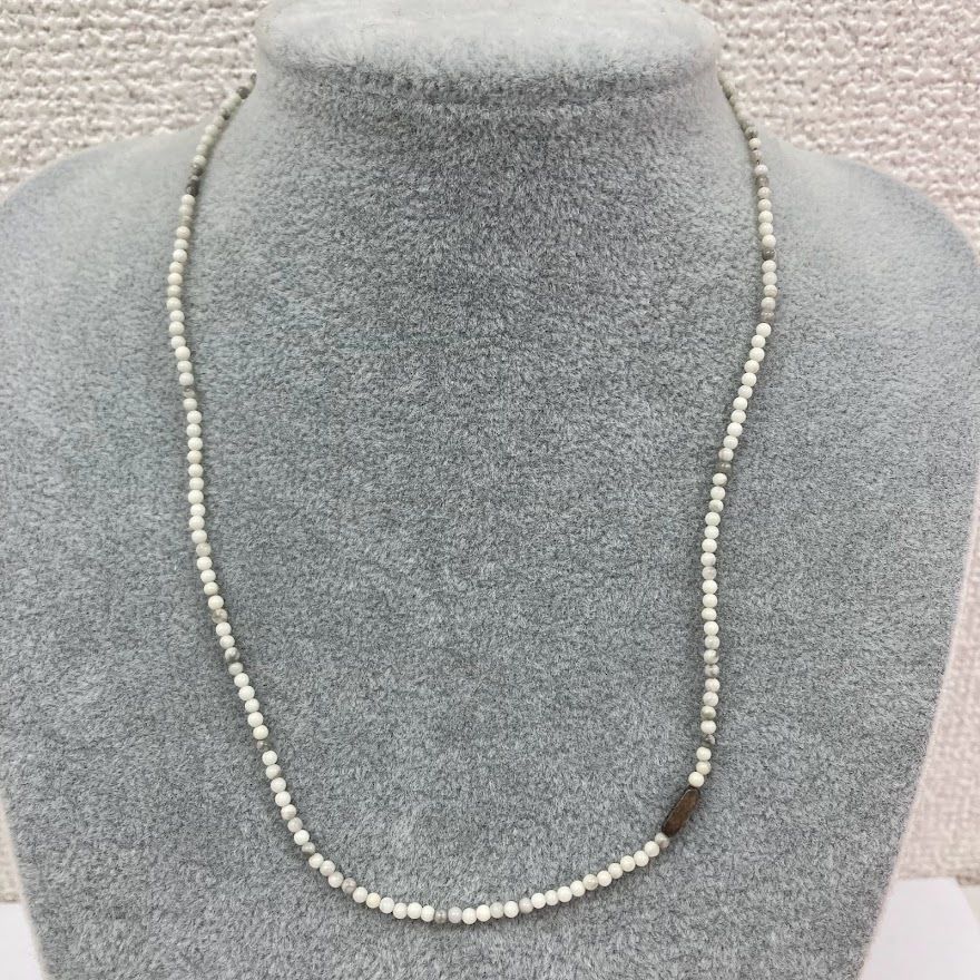 GARNI ガルニ シルバー925 ホワイトビーズ2mm ネックレス49cm