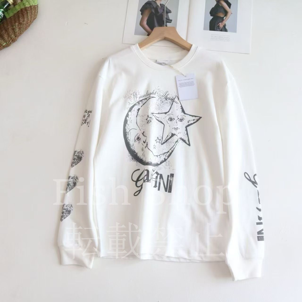 贈る結婚祝い 新品未使用 GANNI アルファベットムーン星手のひらハート トップス