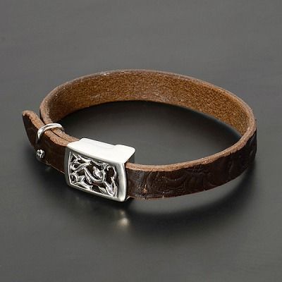 GIGOR ジゴロウ ブレスレット レザー 革 ブラウン 彼氏 メンズ