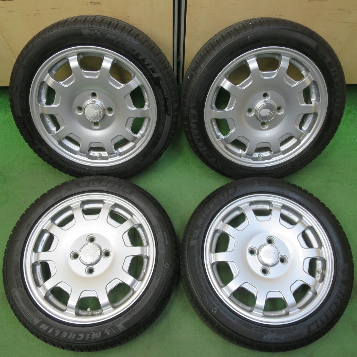 バリ溝 24年 キレイ 8.5分 ENKEI all four KCR 165|55R15 ミシュラン エナジーセイバー4 ハスラー 等 軽サイズ 15インチ エンケイ PCD100|4H 5052204イノ
