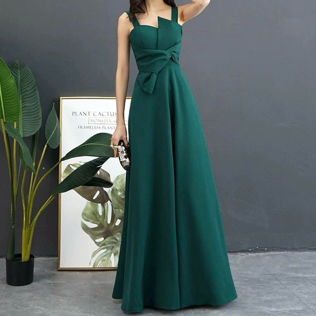 リボンの様なオシャレなデザインのシンプルイブニングドレス大人 おとなかわいい スカート モード系ロマンチックドレス クラシカルワンピース