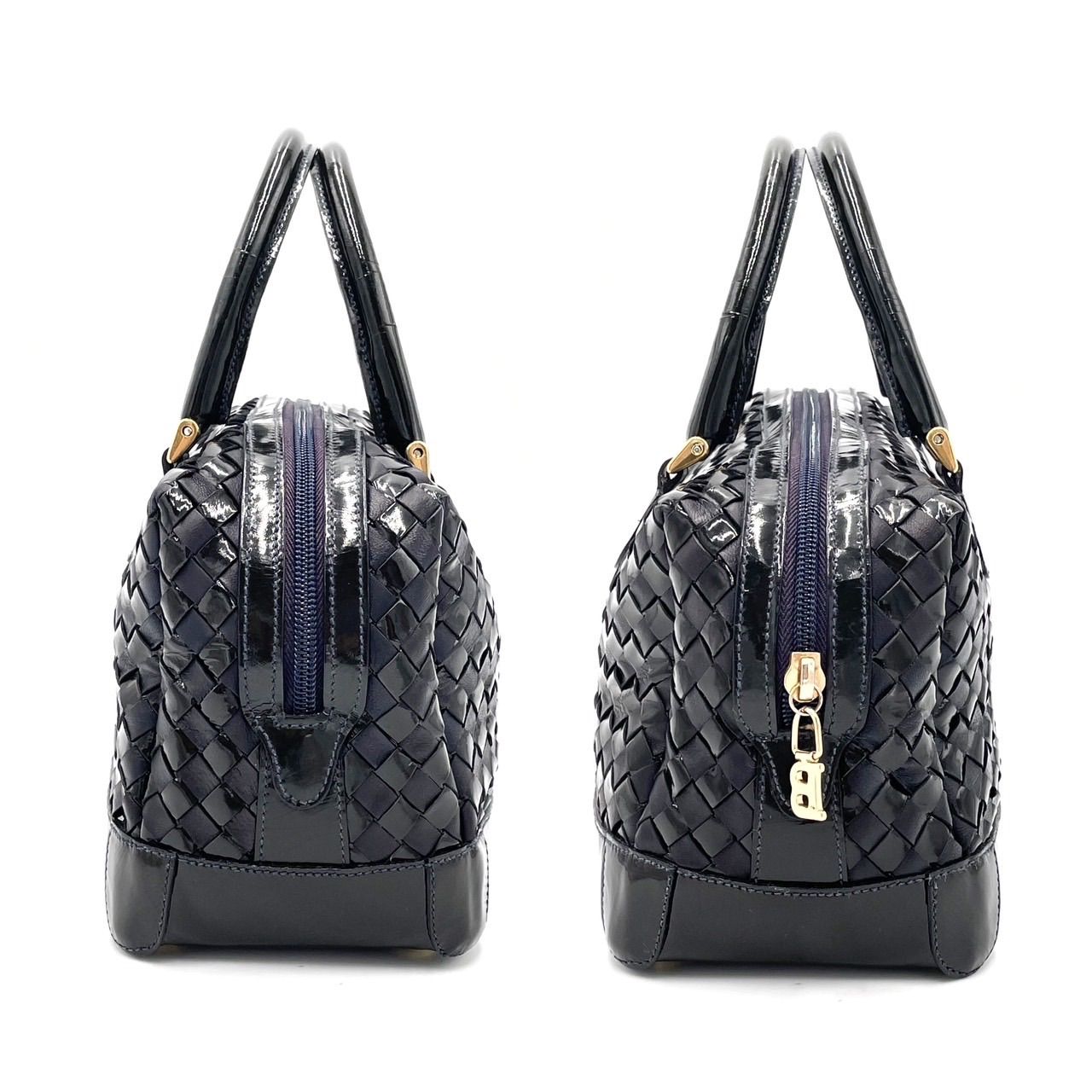 BALLY バリー ミニボストンバッグ レザー PVC エンボスロゴ Bロゴ 金 ✨良品✨ BALLY バリー ミニボストンバッグ ハンドバッグ ロゴ
